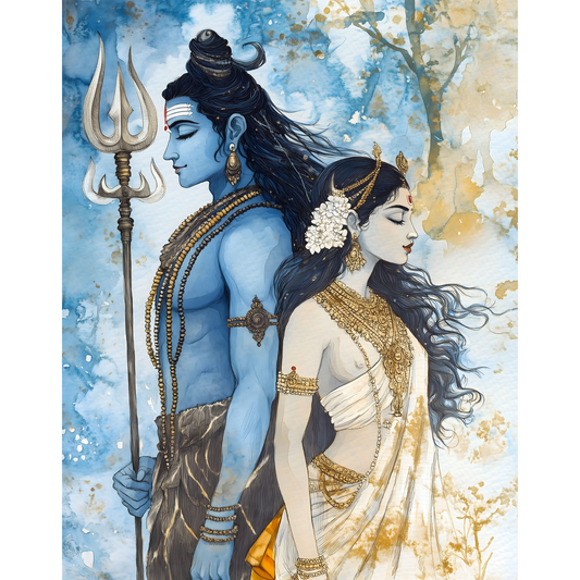 Lord Shiva Mahadev Poster – Trishul, Damru & Meditation Wall Art | Spiritual Hindu Print – Mahadev 21