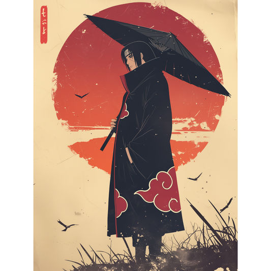 Itachi Uchiha Poster – Naruto Shippuden Wall Art | Akatsuki Anime Print – Crimson Moon Walk