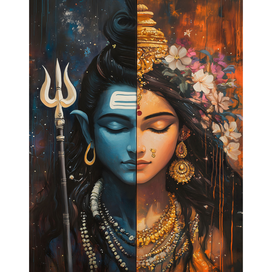 Lord Shiva Mahadev Poster – Trishul, Damru & Meditation Wall Art | Spiritual Hindu Print – Mahadev 11