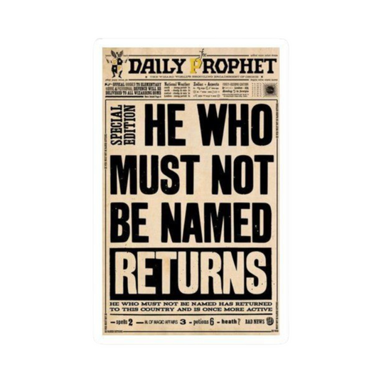 Harry Potter Stickers - Daily Prophet - He Who Must Not Be Named