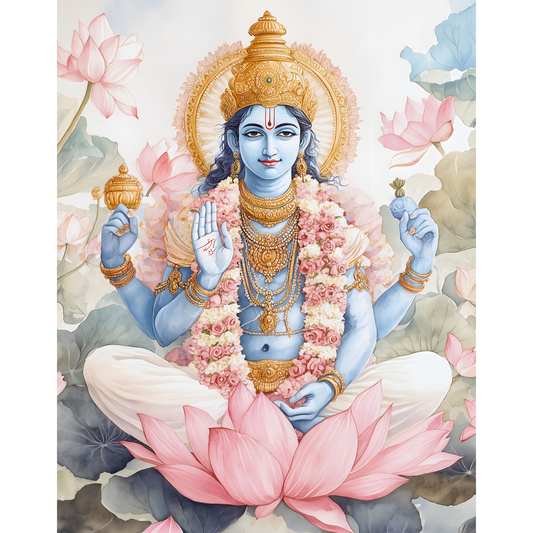 Lord Vishnu Poster – Hindu Spiritual Wall Art | Divine Vishnu Print for Home Décor – Vishnu 10