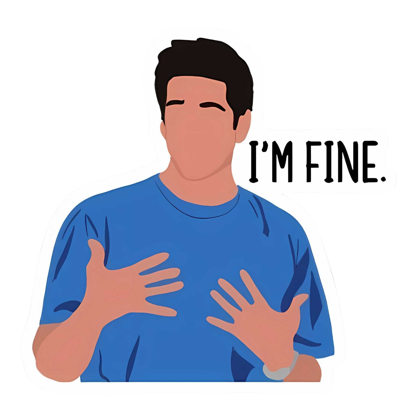 Friends TV Show Stickers - I'm Fine Ross