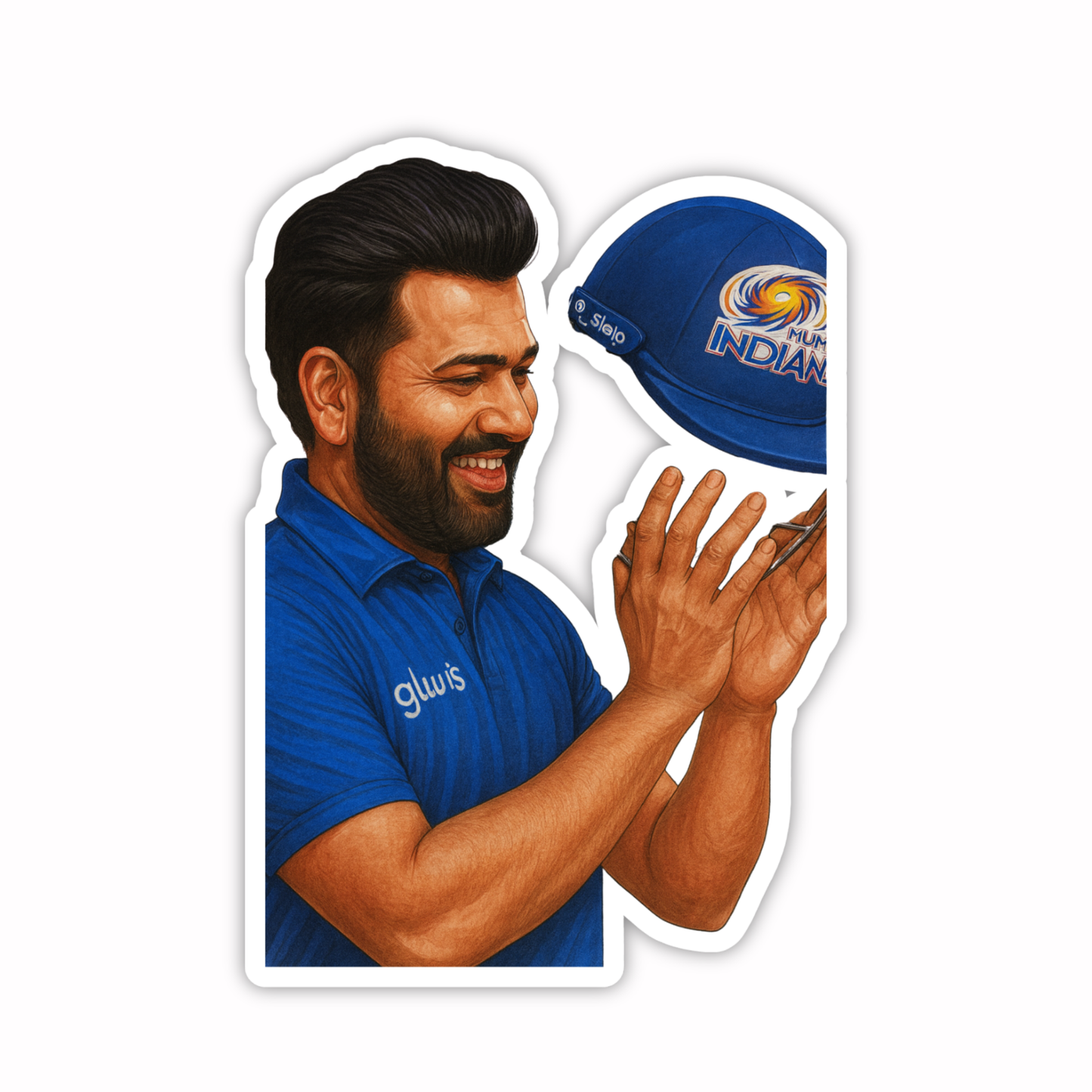 Cricket Stickers - Rohit Sharma MI Captain