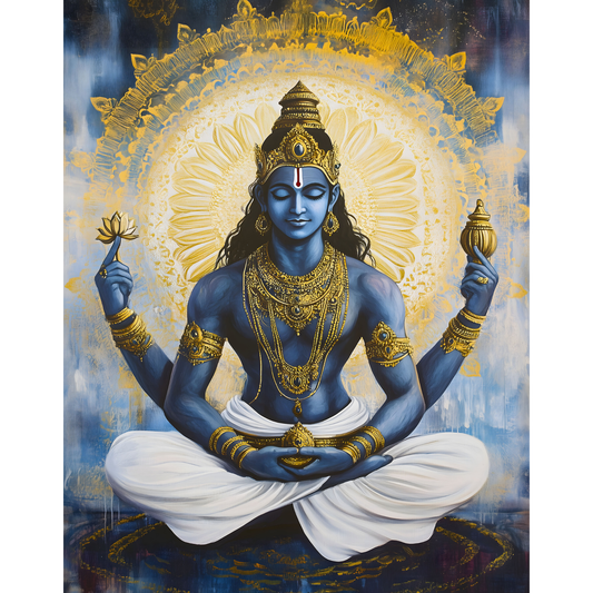 Lord Vishnu Poster – Hindu Spiritual Wall Art | Divine Vishnu Print for Home Décor – Vishnu 2