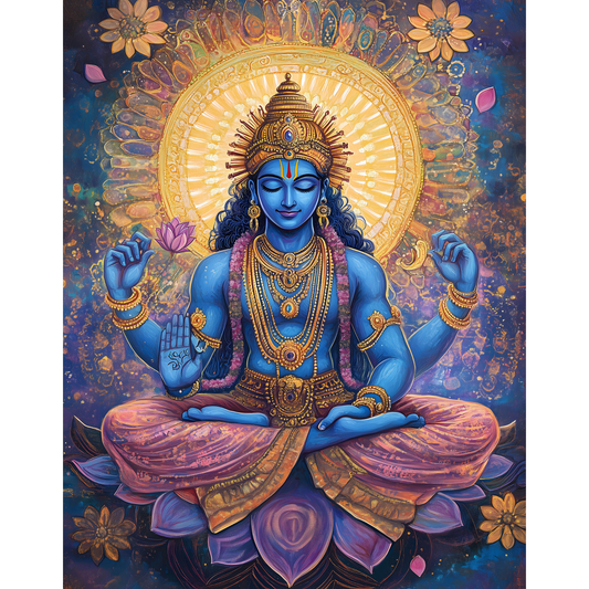 Lord Vishnu Poster – Hindu Spiritual Wall Art | Divine Vishnu Print for Home Décor – Vishnu 1