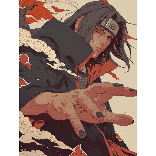 Itachi Uchiha Poster – Naruto Shippuden Wall Art | Akatsuki Anime Print – Sharingan Command