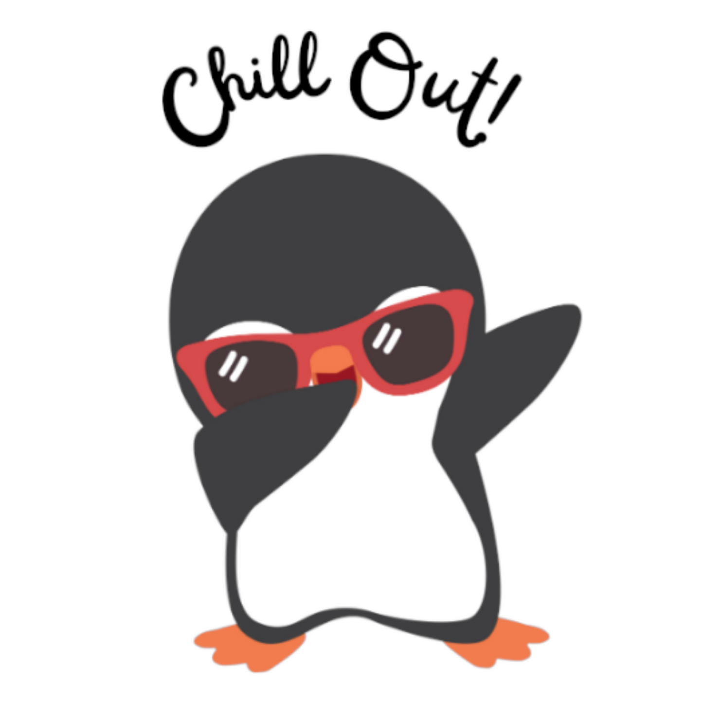 Pun Stickers - Chill Out Penguin