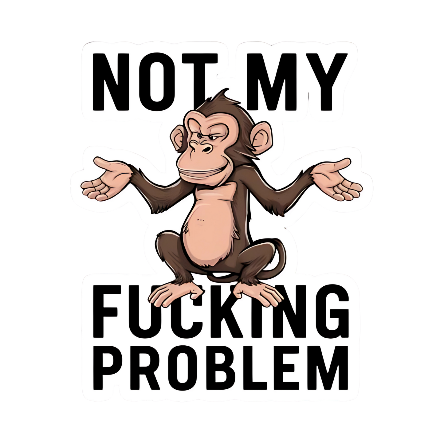Cute Monkey Sticker – Funny Cartoon Type Vinyl Decal