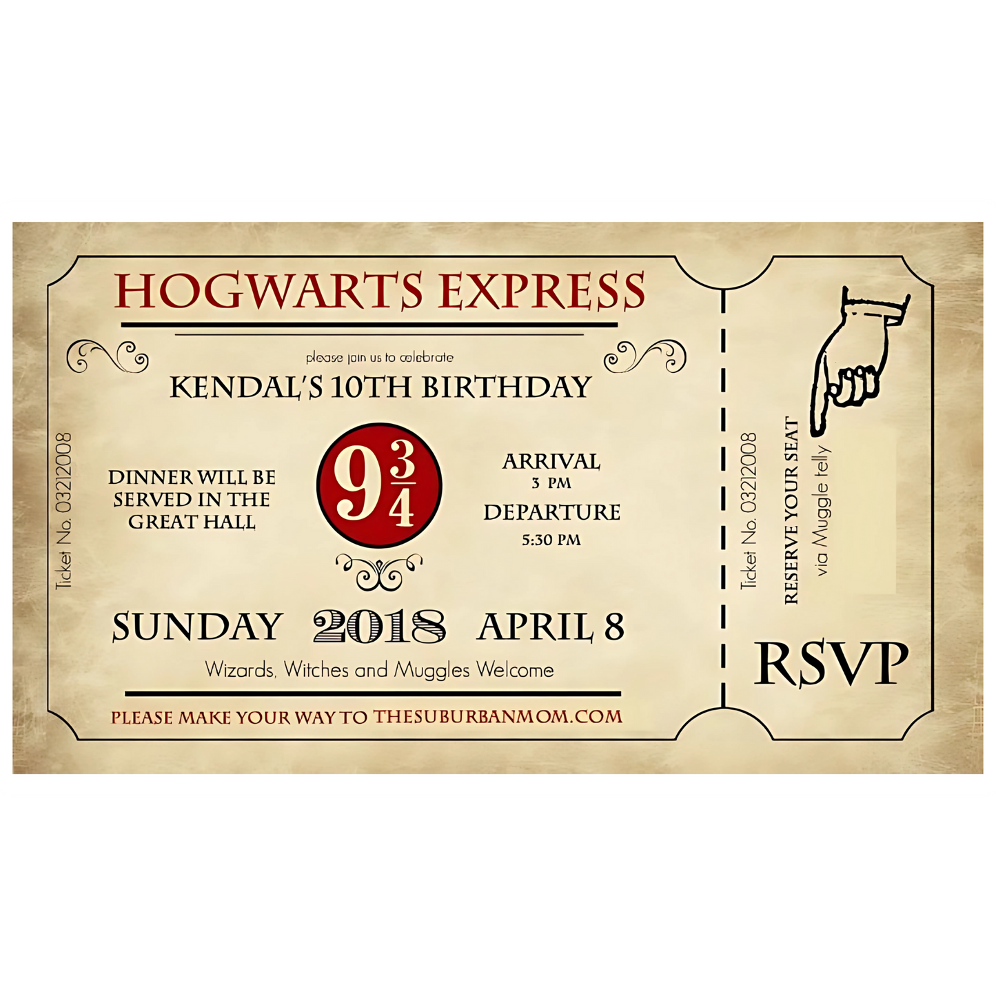 Harry Potter Stickers - Hogwarts Express Ticket