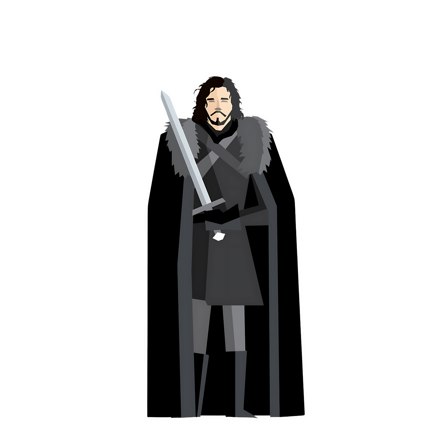 Game of Thrones Stickers - Minimalist Jon Snow Full Body