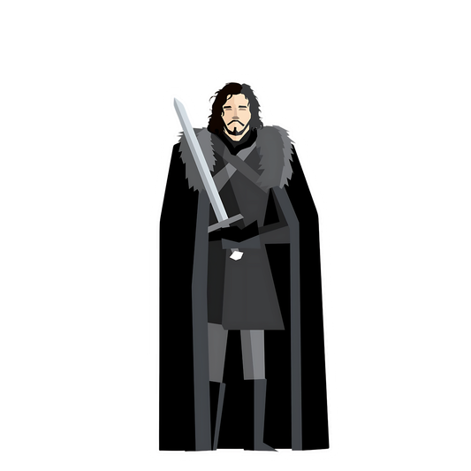 Game of Thrones Stickers - Minimalist Jon Snow Full Body