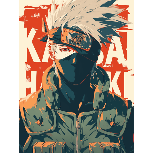 Kakashi Hatake Poster – Naruto Shippuden Wall Art | Sharingan Ninja Print – Battle-Ready Kakashi