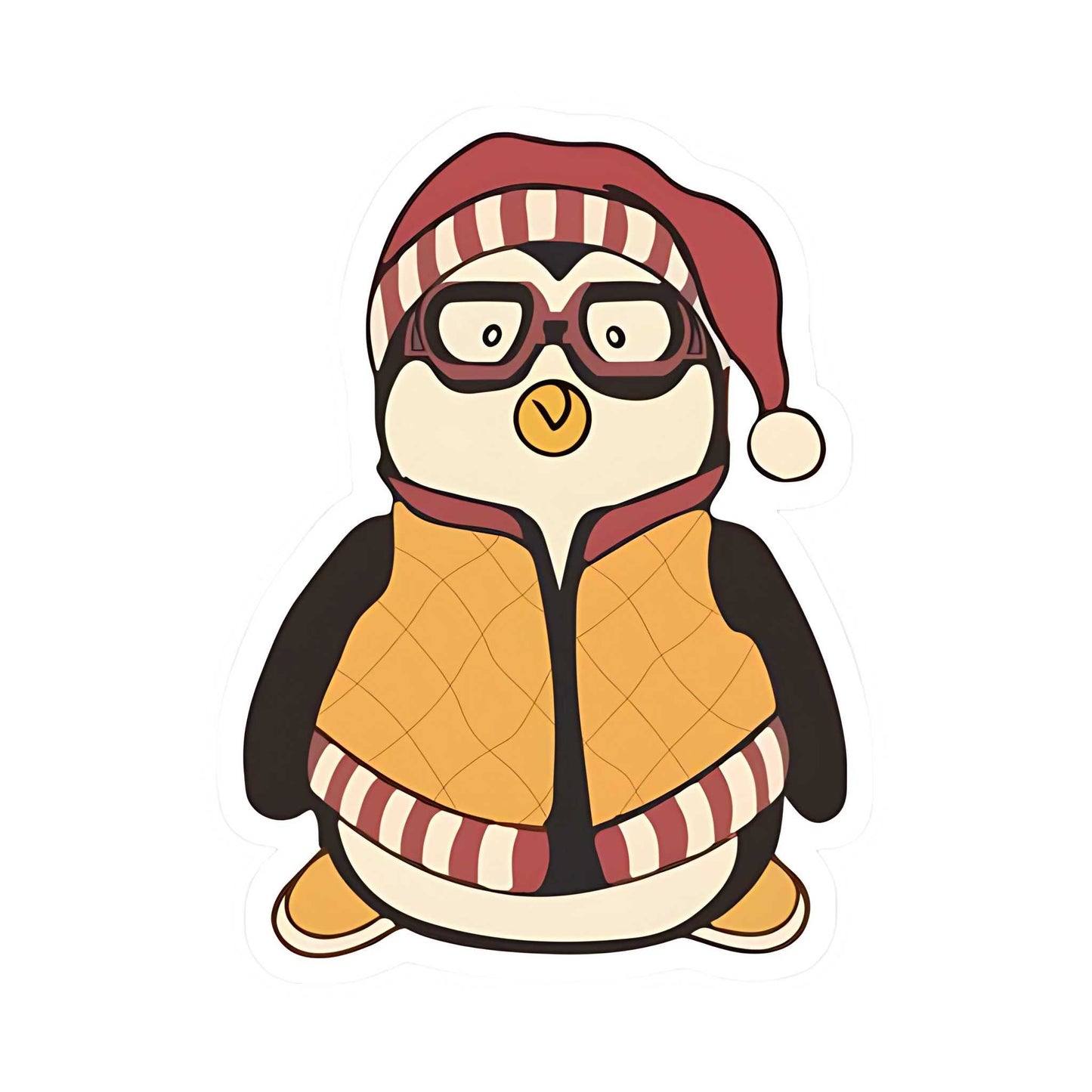 Friends TV Show Stickers - Hugsy Penguin in Winter Outfit
