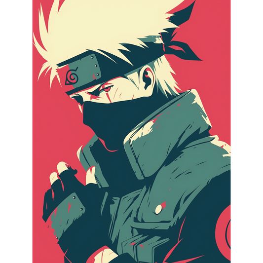 Kakashi Hatake Poster – Naruto Shippuden Wall Art | Sharingan Ninja Print – Lightning Mask Kakashi