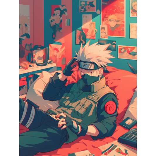 Kakashi Hatake Poster – Naruto Shippuden Wall Art | Sharingan Ninja Print – Kakashi in His Room