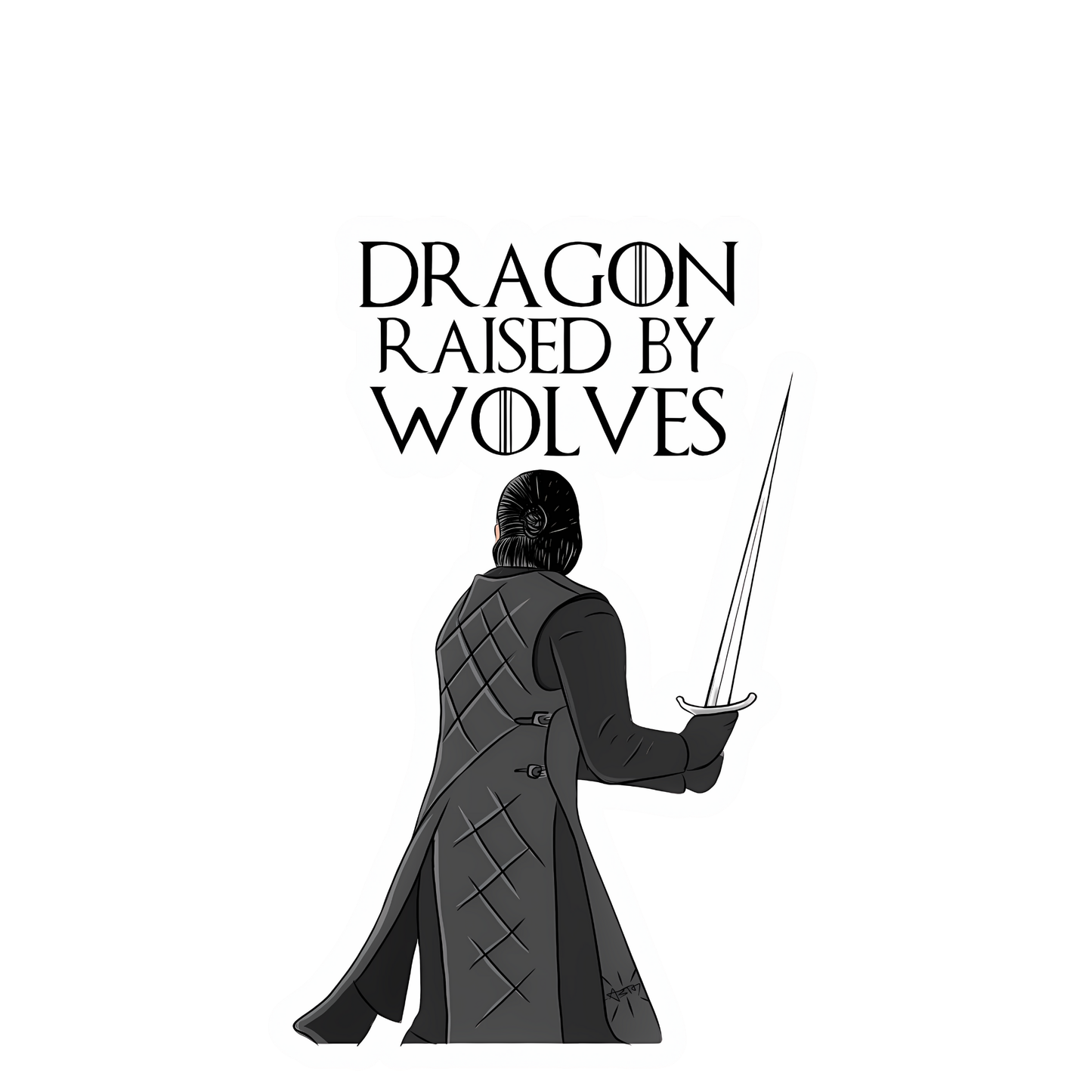 Game of Thrones Stickers - Dragon Raised By Wolves