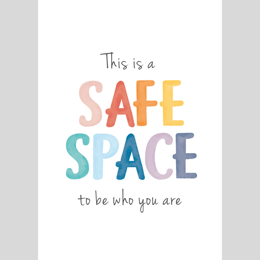 Mental Health Awareness Motivational Poster – Positive Mindset Wall Art – This is a safe space to be who you are