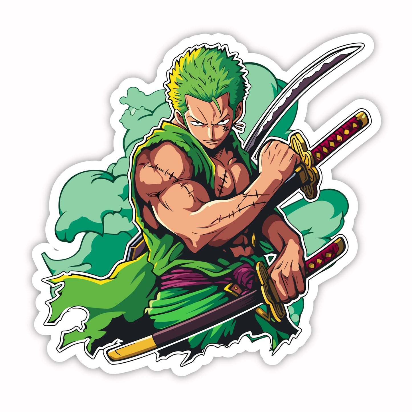 Anime Stickers - Zoro: Triple Blade Storm