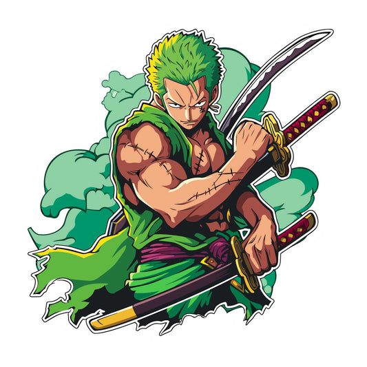 Anime Stickers - Zoro: Triple Blade Storm