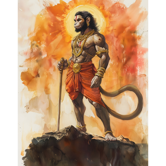 Lord Hanuman Poster – Spiritual Wall Art | Bajrangbali Devotional Print – Hanuman 12