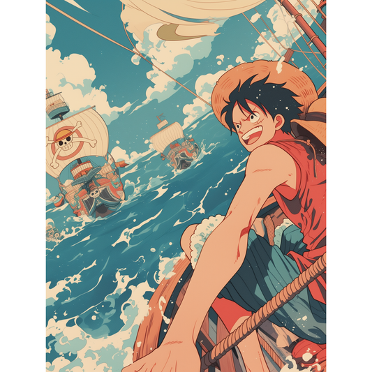 Monkey D. Luffy Poster – One Piece Anime Wall Art | Straw Hat Pirate Captain Print – Ocean Breeze Luffy