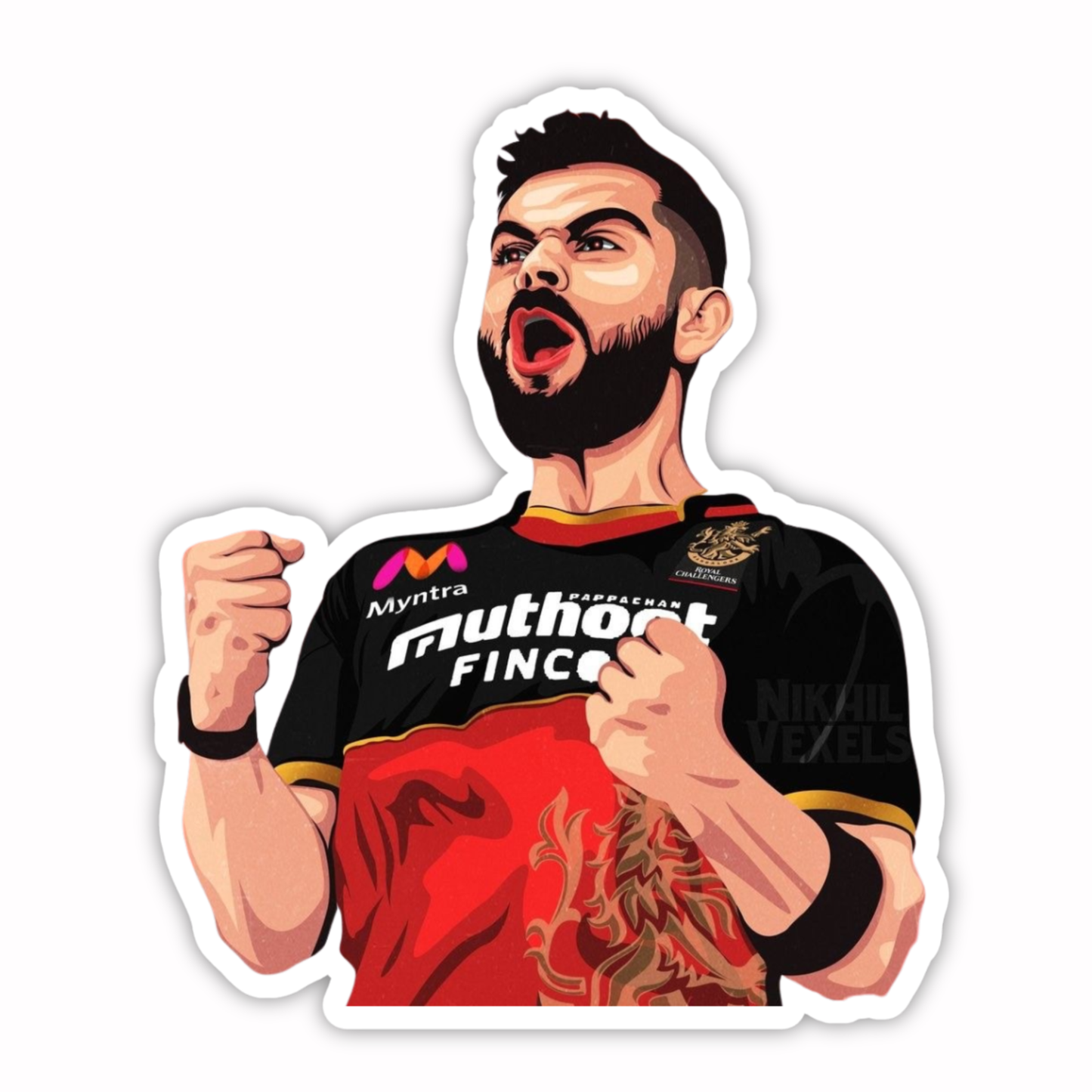 Cricket Stickers - RCB Celebration Virat Kohli