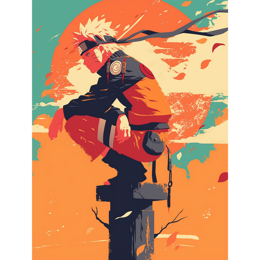 Naruto Poster – Shippuden Wall Art | Uzumaki Anime Ninja Print – Orange Glow Naruto