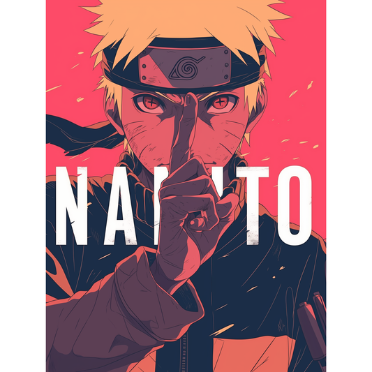 Naruto Poster – Shippuden Wall Art | Uzumaki Anime Ninja Print – Red Naruto Logo