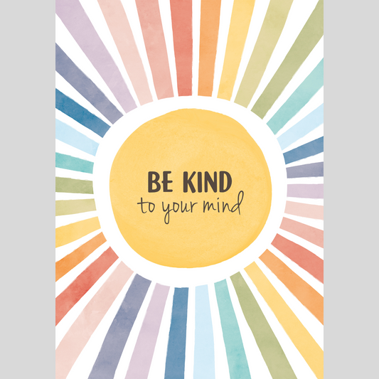 Mental Health Awareness Motivational Poster – Positive Mindset Wall Art – Be kind to your mind