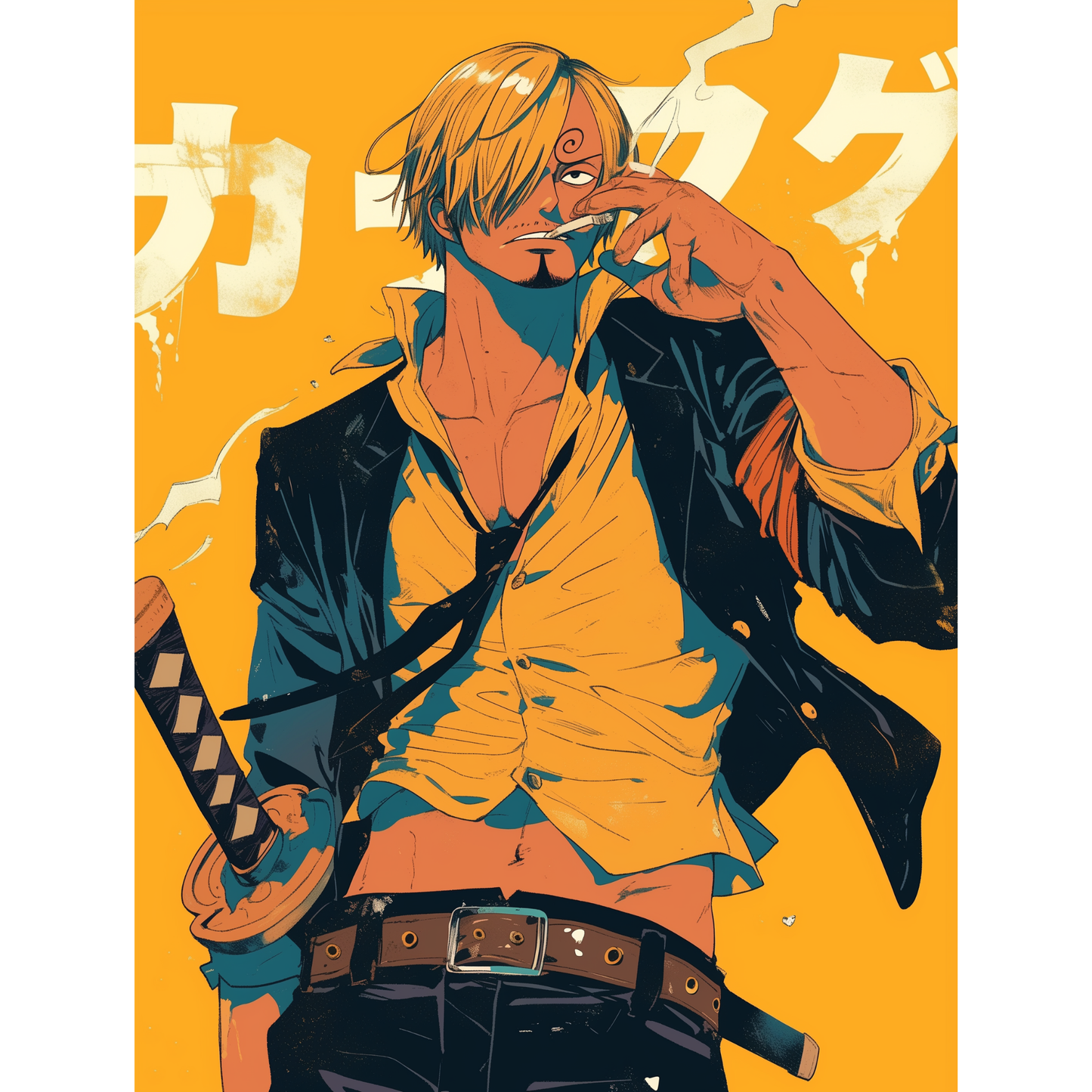 Sanji Poster β One Piece Wall Art | Black Leg Pirate Anime Print β Battle-Ready Sanji