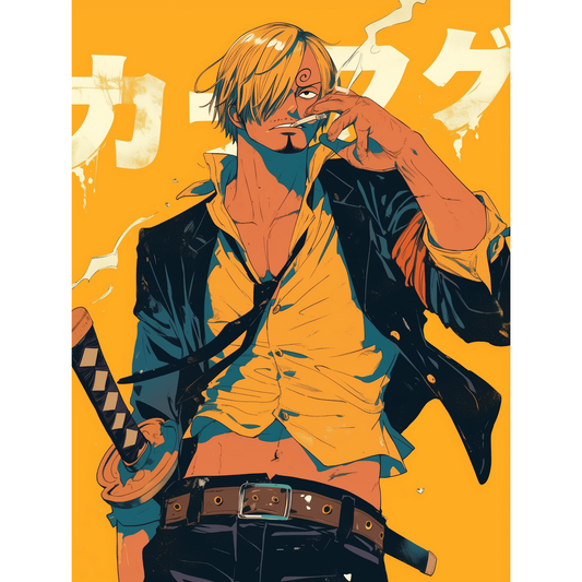 Sanji Poster – One Piece Wall Art | Black Leg Pirate Anime Print – Battle-Ready Sanji