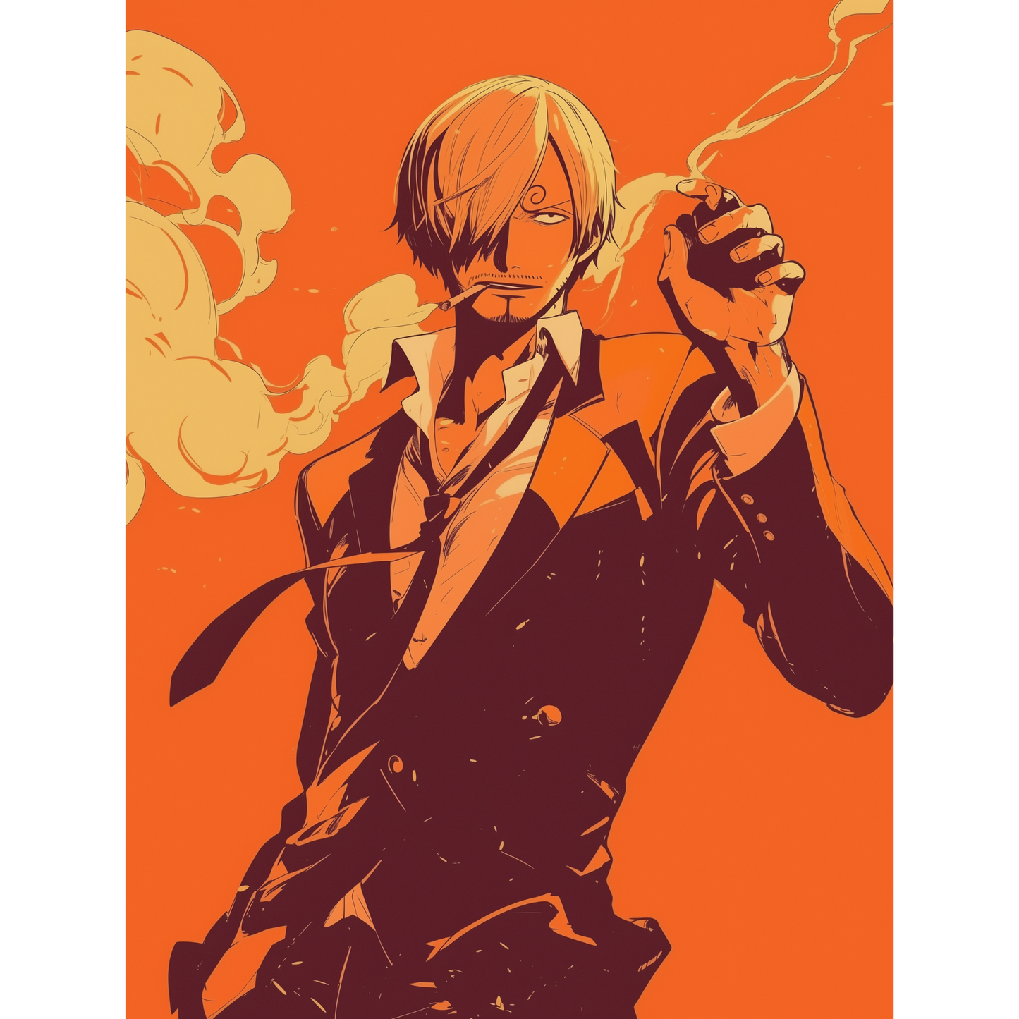 Sanji Poster β One Piece Wall Art | Black Leg Pirate Anime Print β Flame of Elegance