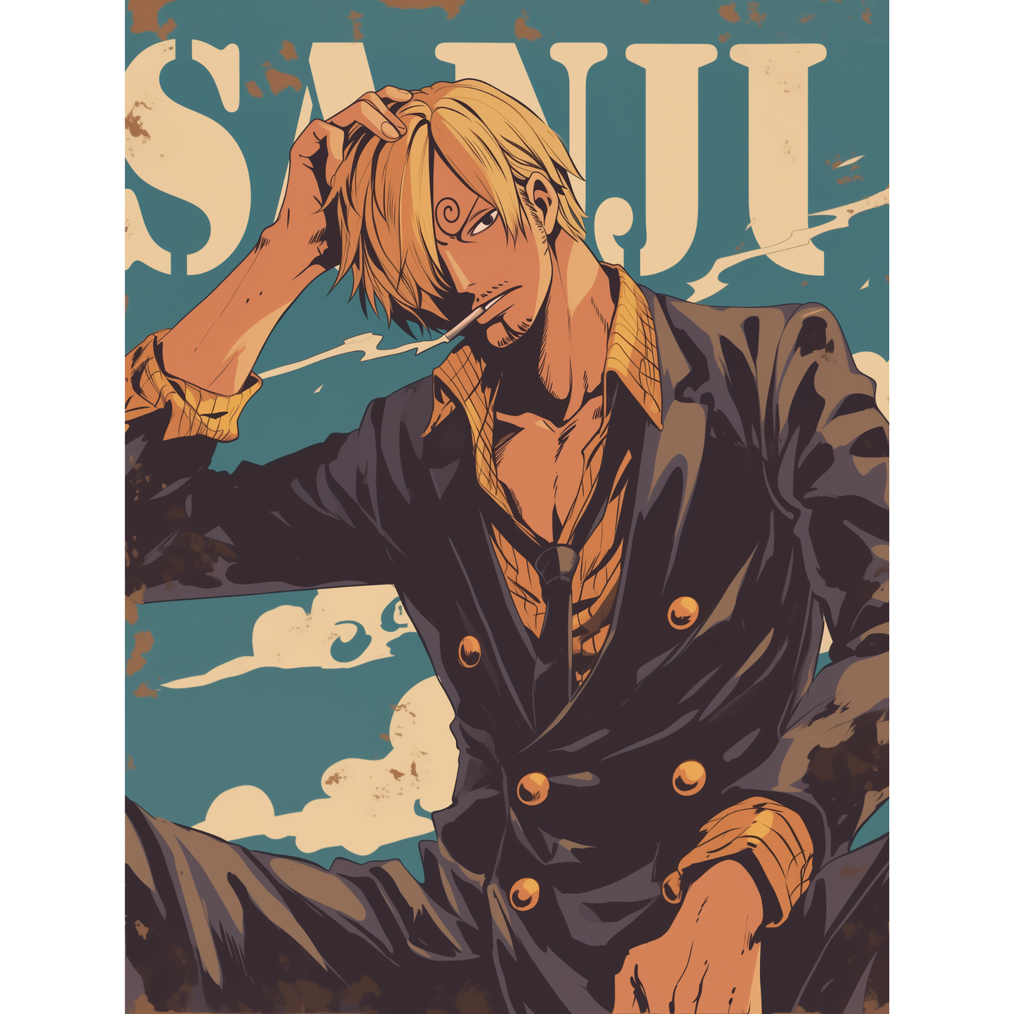 Sanji Poster β One Piece Wall Art | Black Leg Pirate Anime Print β Sanji Chill Mode