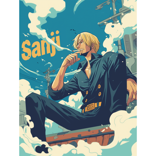 Sanji Poster – One Piece Wall Art | Black Leg Pirate Anime Print – Skyline Sanji