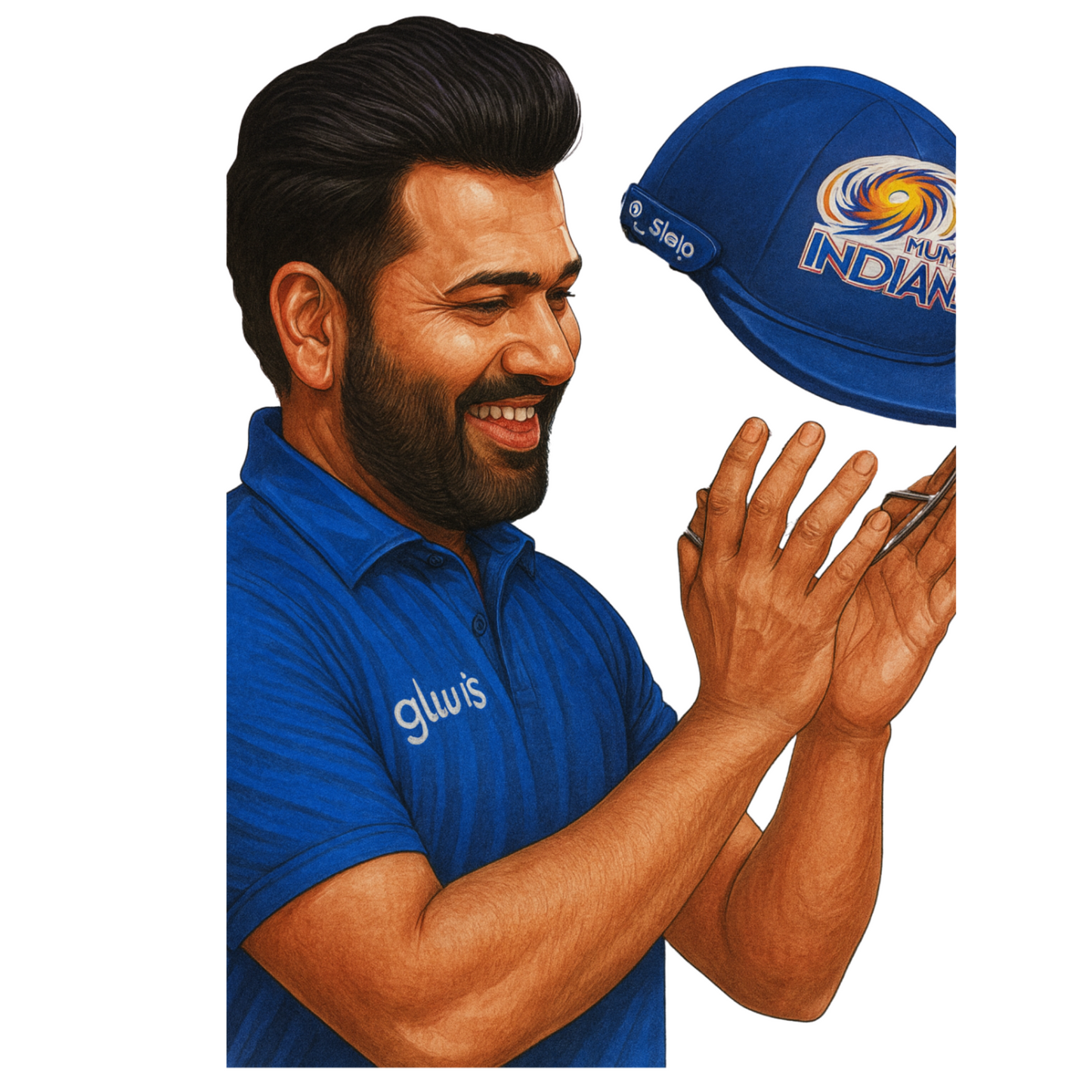 Cricket Stickers - Rohit Sharma MI Captain