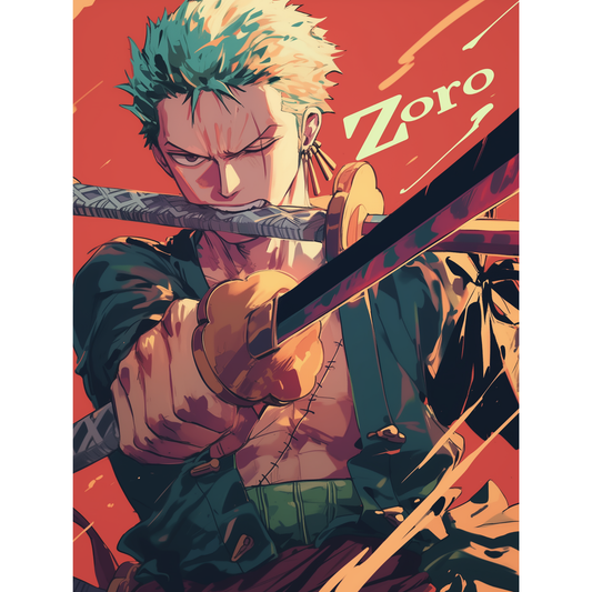 Roronoa Zoro Poster – One Piece Wall Art | Three-Sword Style Anime Print – Triple Blade Master