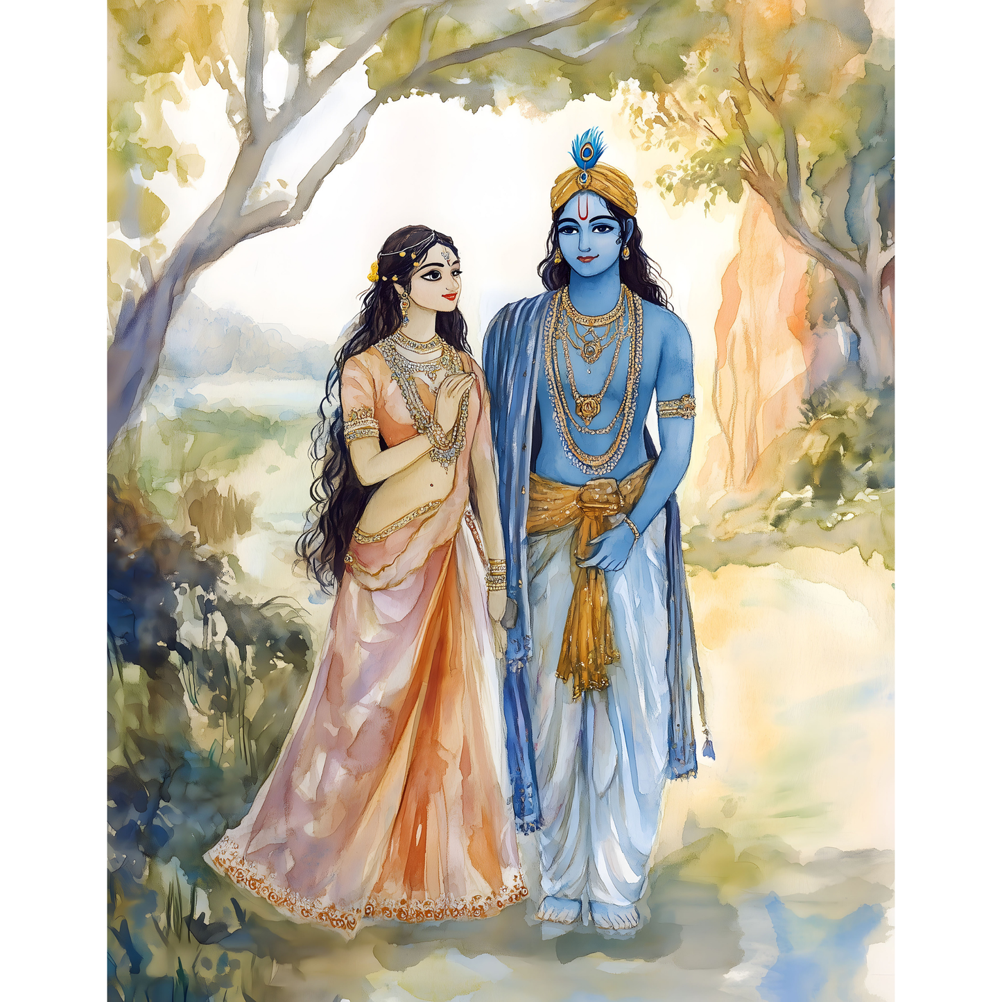 Radha Krishna Poster โ Divine Wall Art | Spiritual Hindu God Print โ Radha krishna 5