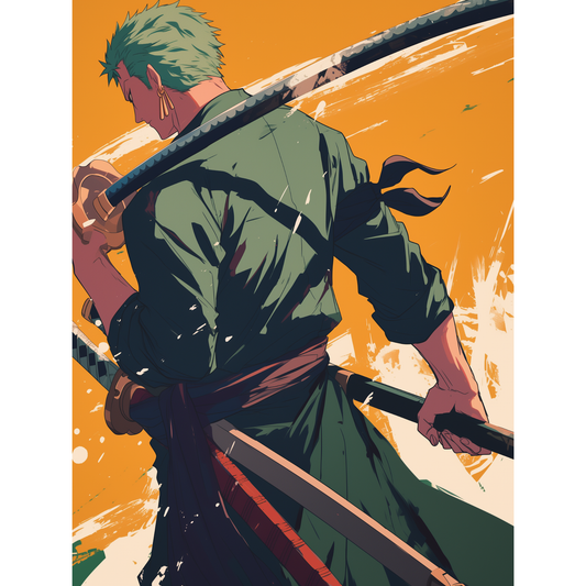 Roronoa Zoro Poster – One Piece Wall Art | Three-Sword Style Anime Print – Back to Battle