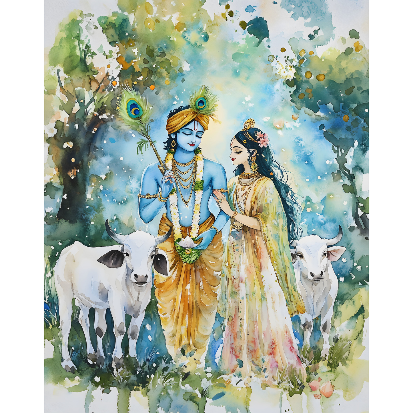 Radha Krishna Poster โ Divine Wall Art | Spiritual Hindu God Print โ Radha krishna 3