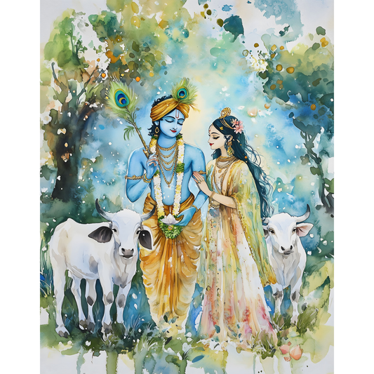 Radha Krishna Poster – Divine Wall Art | Spiritual Hindu God Print – Radha krishna 3