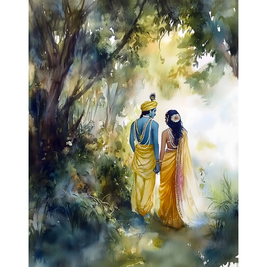 Radha Krishna Poster – Divine Wall Art | Spiritual Hindu God Print – Radha krishna 1