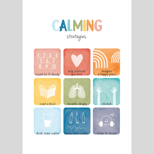 Mental Health Awareness Motivational Poster – Positive Mindset Wall Art – Calming strategies