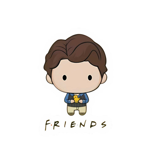 Friends TV Show Stickers - Chandler with Duck (Chibi Style)