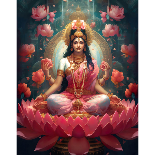 Lakshmi Mata Poster – Goddess of Wealth & Prosperity Wall Art | Hindu Spiritual Print – Lakshmi mata 1
