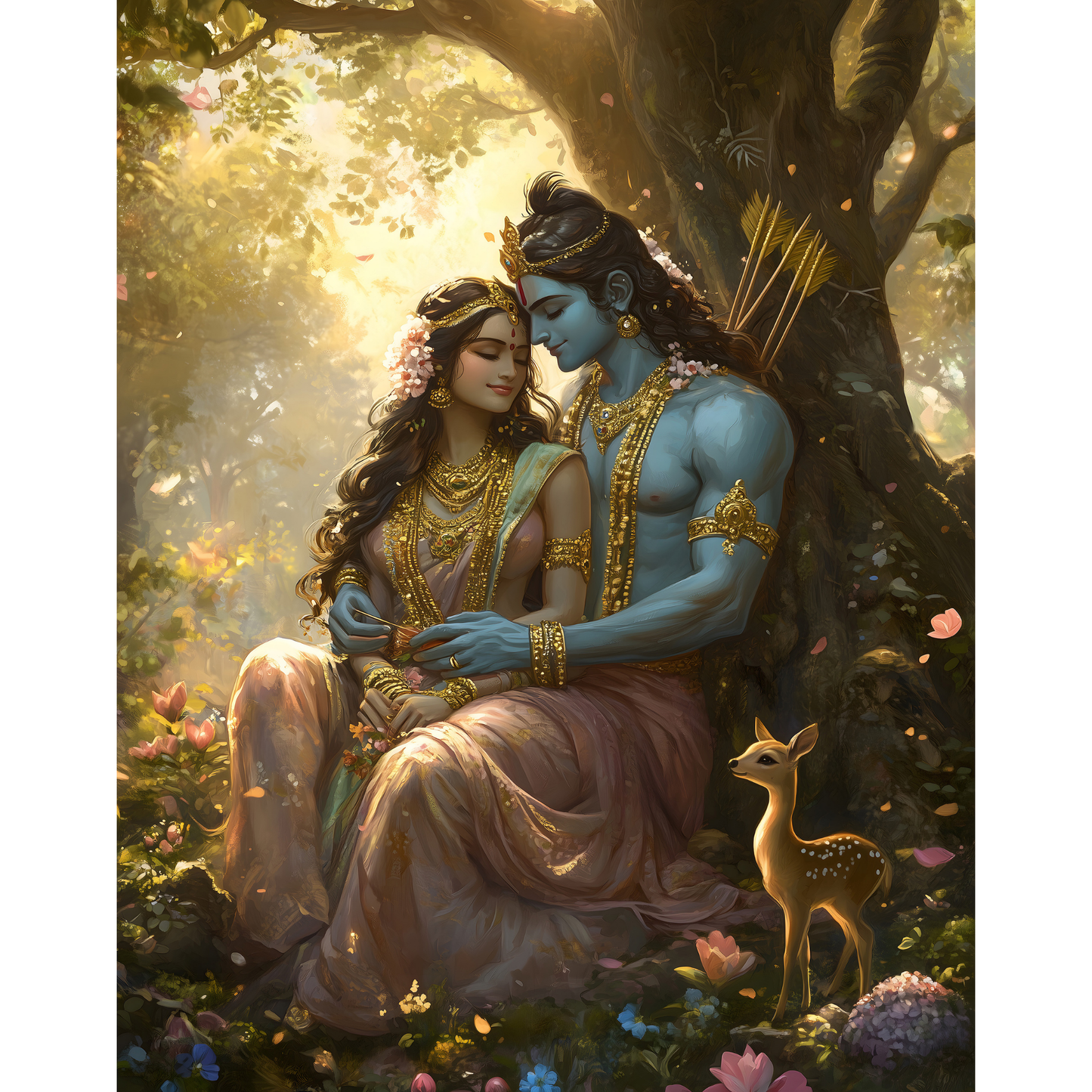 Shri Ram and Sita Mata Poster โ Divine Hindu Wall Art | Ramayana Print โ Shri ram and sita mata 2