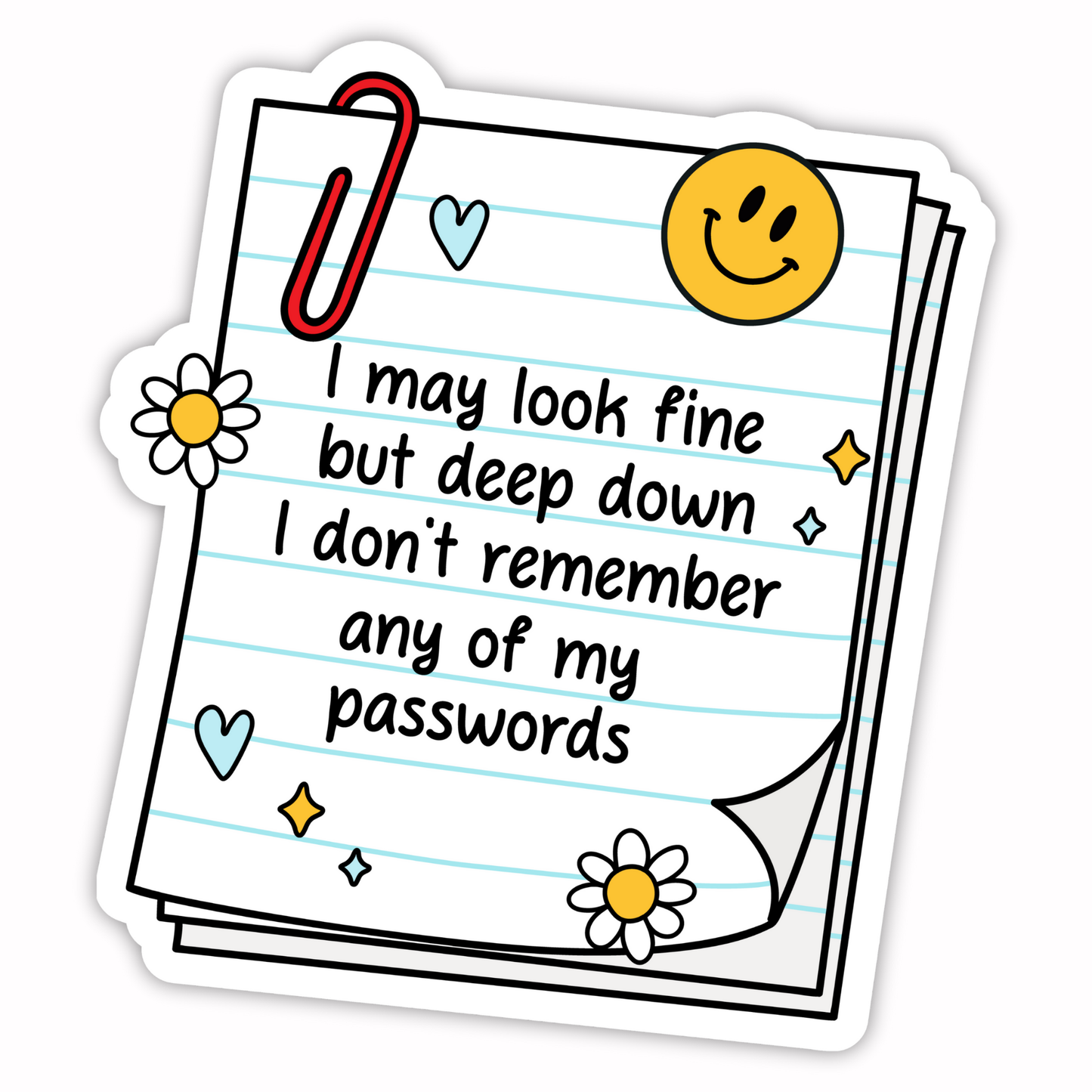 Workplace Stickers - Passwords Sticky Note