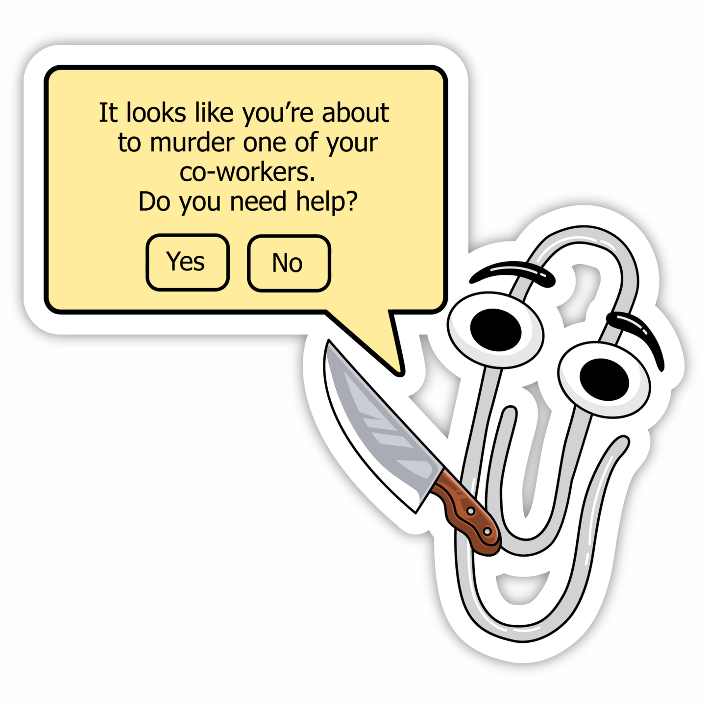Workplace Stickers - Clippy Murder Help