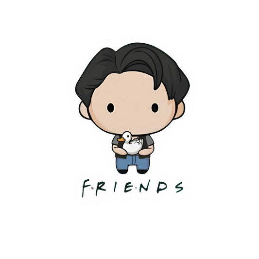 Friends TV Show Stickers - Joey with Chick (Chibi Style)
