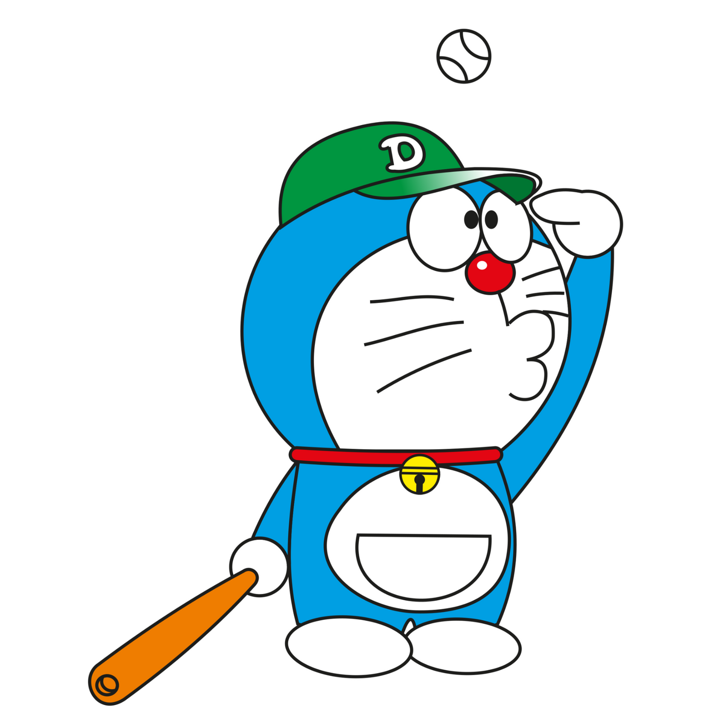 Doraemon Stickers - Baseball Player Doraemon