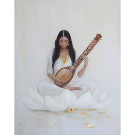 Saraswati Poster – Goddess of Wisdom & Knowledge Wall Art | Vedic Hindu Print – Sarasvati 5